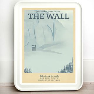 game of thrones the wall retro travel print by teacup piranha