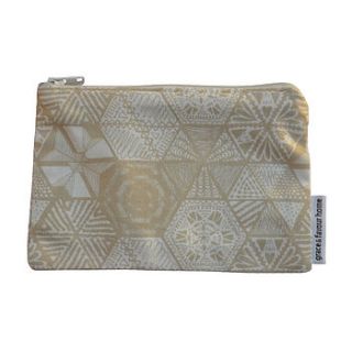 hexie doodle taupe fabric purse by grace & favour home