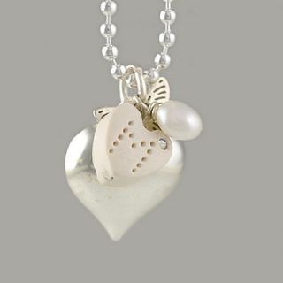 butterfly heart necklace for children by fingerprints