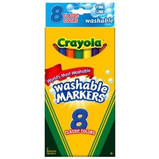 Crayola Washable Classic Colors Fine Line 8 Markers in a Box (Box of 6) 48 Markers Total  Glue Sticks 