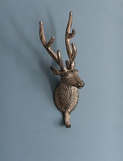 large stag head hook by rose & grey