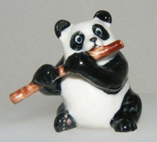 Panda Bear plays the FLUTE in a Panda Band MINIATURE Porcelain New FIGURINE Klima L060A   Collectible Figurines