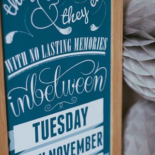 personalised special date art print by milly's cottage