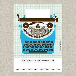 typewriter bookplates by mac and ninny paper company