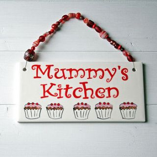 personalised cupcake kitchen plaque by sparkle ceramics