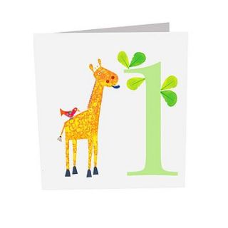 sparkly one giraffe card by square card co