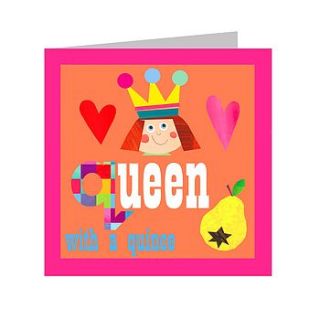 sparkly q for queen card by square card co