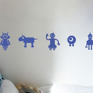 robot wall stickers by all things brighton beautiful