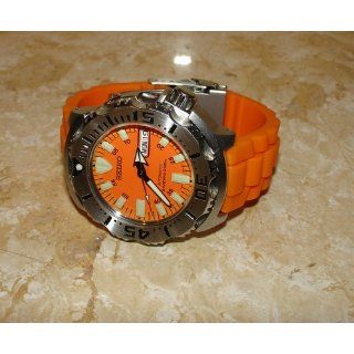 ORANGE 22mm Double Tang Modena Italian Rubber Dive Watch Band Fits LuminoxSeries 3000 Original Navy SEAL Dive Series, etc.  Watches