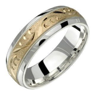 Delana   Stunning Two Tone Comfort Fit Wedding Band for Him & Her Custom Made Choose your Size. Jewelry