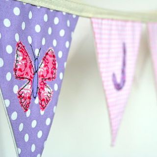 personalised girl's butterfly bunting by evajeanie