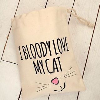 'love my cat' cat treat bag by kelly connor designs knitting bags and gifts