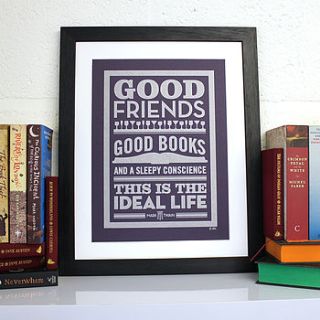 good friends and good books poster by chatty nora
