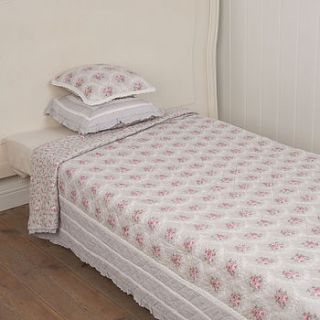 silver pale grey and pink double quilt by coast and country interiors