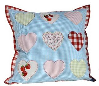 applique heart cushion by lime tree interiors