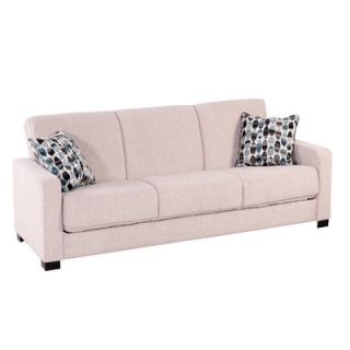 Handy Living Convert a Couch Full Sleeper Sofa with Wavy Leaf Pillows