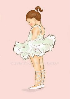 child's wall art print 'the ballerina' by olivia sticks with layla