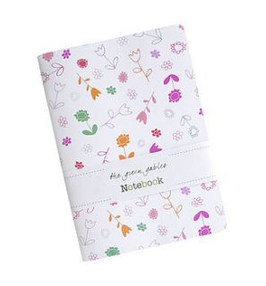 flowers illustration eco a5 notebook by the green gables