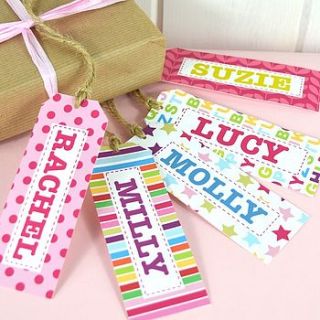 girl's personalised gift tags set of 10 by tillie mint