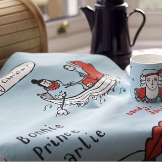 bonnie prince charlie tea towel by gillian kyle
