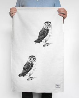 barn owl tea towel by whinberry & antler