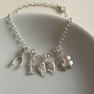 silver good luck charm bracelet by lily charmed