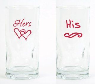 James Lawrence His and Hers Glass Tumblers 1 Corinthians 13 holds 16.5 ounces  