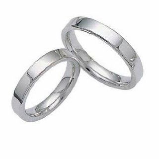 Solid Platinum His & Hers Wedding Rings White Jewelry