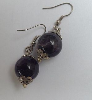 purple semi precious stone earrings by alkina