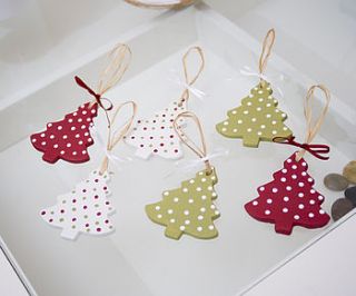 set of six christmas decorations by loving luxuries