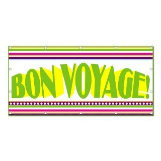 Bon Voyage Colorful Stripes   Celebration Party 8'x4' Banner Health & Personal Care