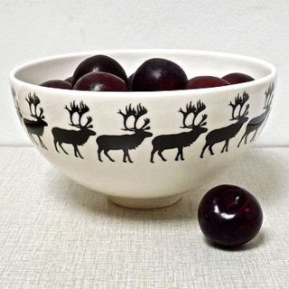 handmade large reindeer salad bowl by aiga & ginta