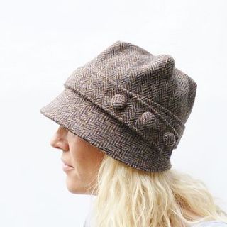 harris tweed cloche hat by moaning minnie