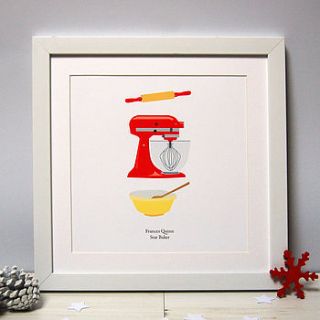 personalised 'star baker' print by spotty n stripy