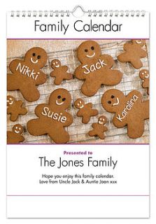 family personalised calendar by thelittleboysroom