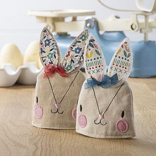 appliqued bunny egg cosy by the contemporary home