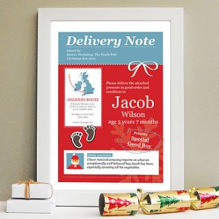 baby's first christmas santa delivery note by afewhometruths