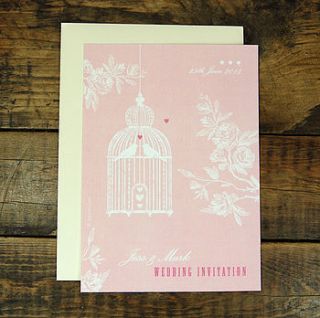 birdcage love wedding invitation by ditsy chic
