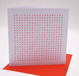 word search christmas card by identity papers