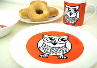 otto owl bone china lunch and dinner set by too much too young