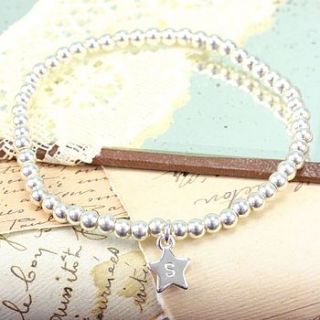 personalised florence ball and star bracelet by lisa angel