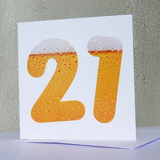 beer birthday age 21 card by the sardine's whiskers