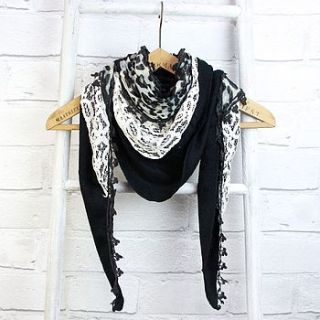 leopard print lace triangle scarf by lisa angel