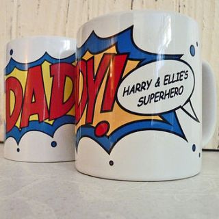 personalised comic hero mug for dad by delightful living