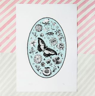 butterfly garden art print by wolf whistle