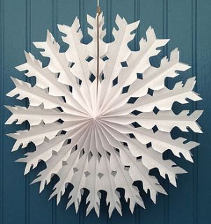 snowflake paper decoration feather design lge by petra boase