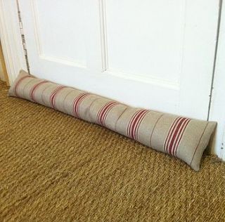 red ticking draught excluder by inchyra