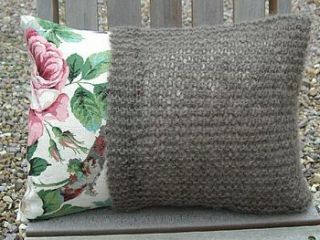 hand knitted mink pocket cushion by shingle mile