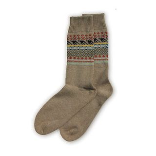 ludo 70s fairisle ski socks by archie foal