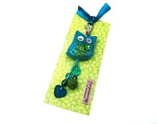 quirky owl key ring/bag charm by meninafeliz